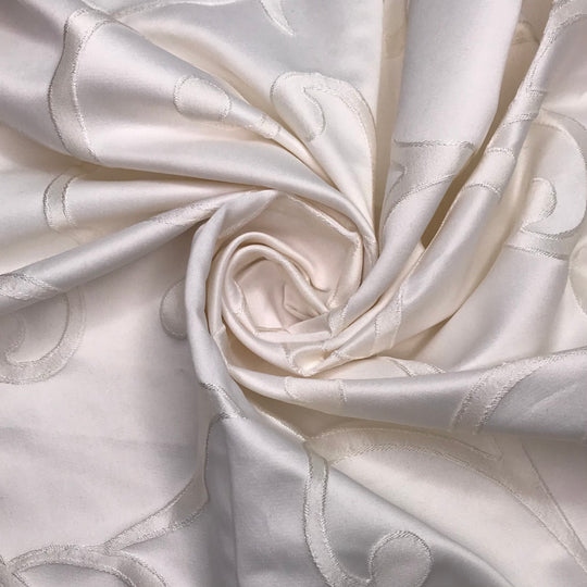 Anniversaire - Polyester Blend Woven - Cream Swirl Leafs - 0.8M Bundle (6577489576049)