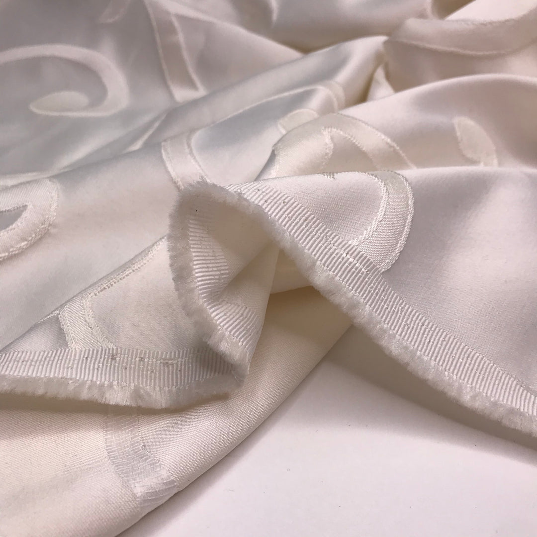 Anniversaire - Polyester Blend Woven - Cream Swirl Leafs - 0.8M Bundle (6577489576049)