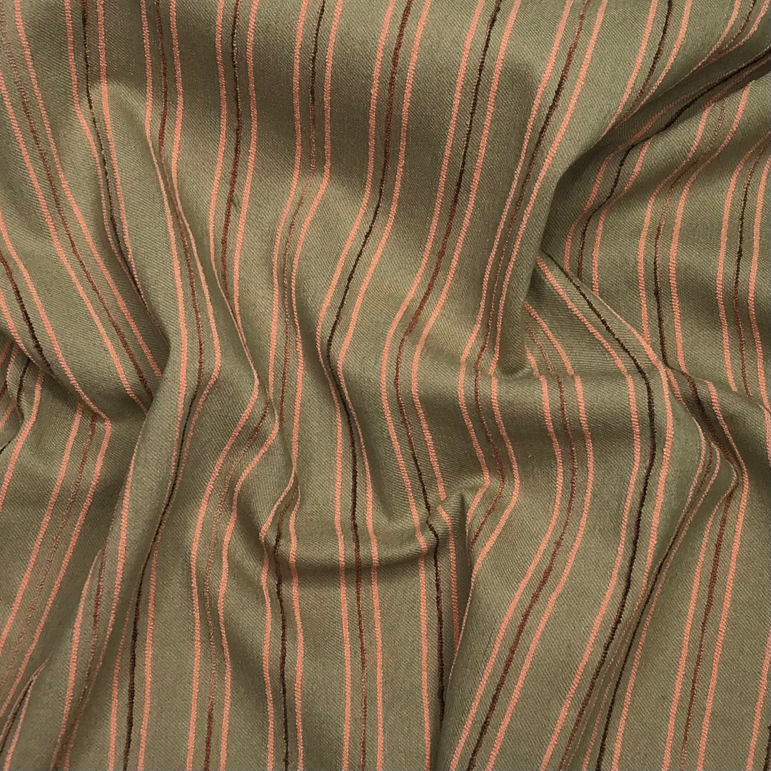 Big Comfy Couch - Twill Weave Poly/Spandex Woven - Green Multi Stripes - 1M Bundle (6579204096113)