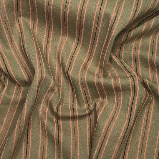 Big Comfy Couch - Twill Weave Poly/Spandex Woven - Green Multi Stripes - 1M Bundle (6579204096113)