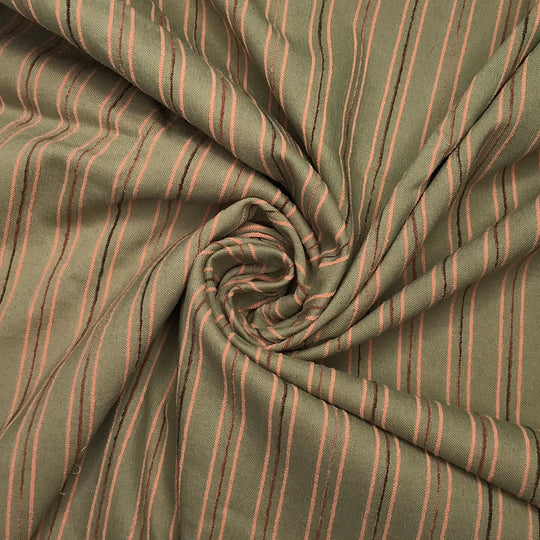 Big Comfy Couch - Twill Weave Poly/Spandex Woven - Green Multi Stripes - 1M Bundle (6579204096113)