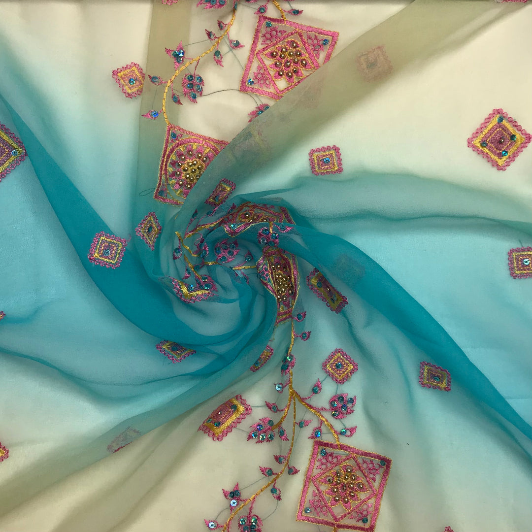 Cotton Candy Daze - Poly Woven - Blue/Yellow Embroidery - 2.2M Bundle (6580231405681)