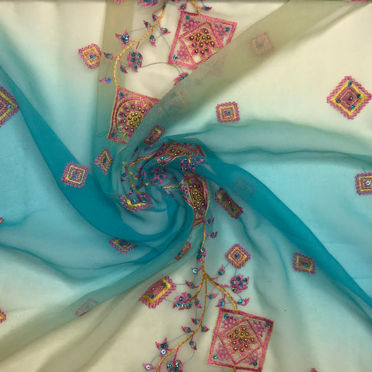 Cotton Candy Daze - Poly Woven - Blue/Yellow Embroidery - 2.2M Bundle (6580231405681)