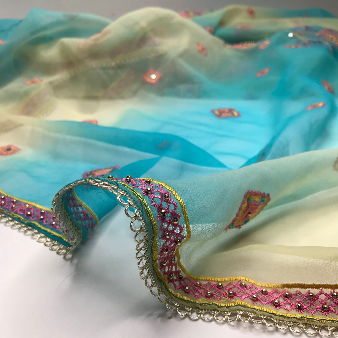 Cotton Candy Daze - Poly Woven - Blue/Yellow Embroidery - 2.2M Bundle (6580231405681)