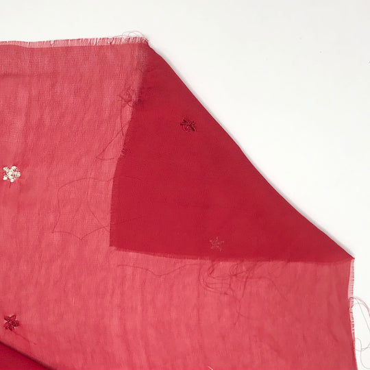 Twinkle Little Star - Chiffon Poly Woven - Red Geometric - 1/2 Meter (6584310169713)
