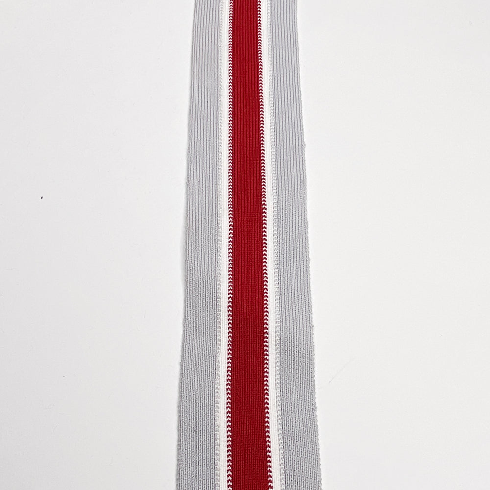 Cuffs Ribbing - White/Red Stripes - 1M (6588017442929)
