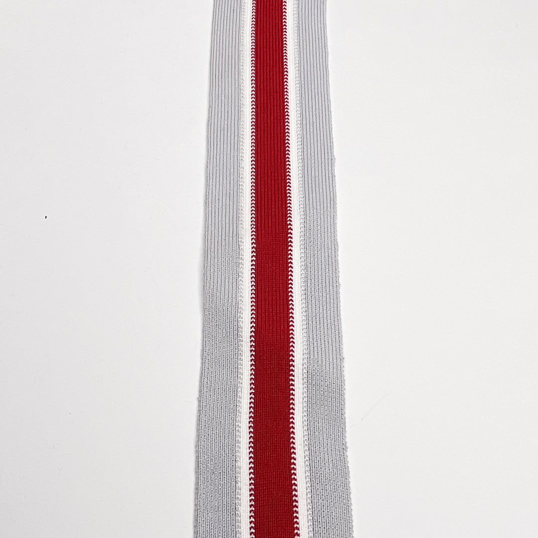 Cuffs Ribbing - White/Red Stripes - 1M (6588017442929)