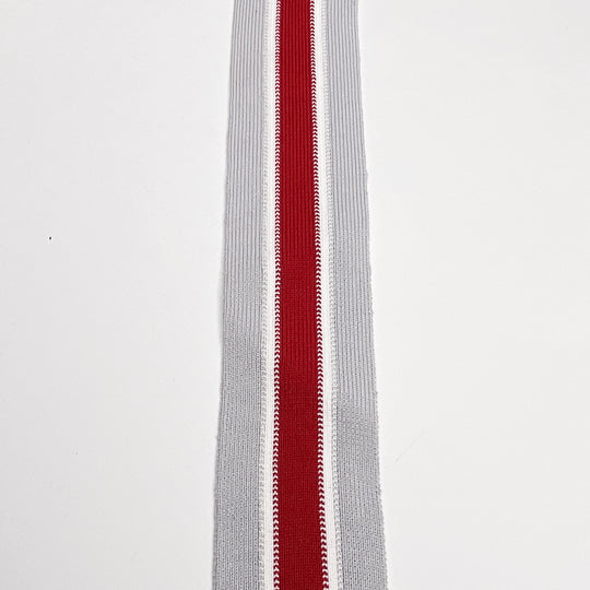 Cuffs Ribbing - White/Red Stripes - 1M (6588017442929)