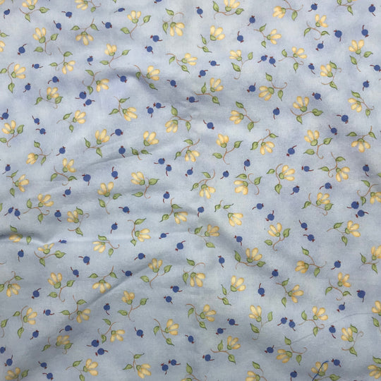 UB- Blueberry Pancakes - Cotton Knit - Blue/Yellow Floral - 0.55M Bundle (6591599018097)