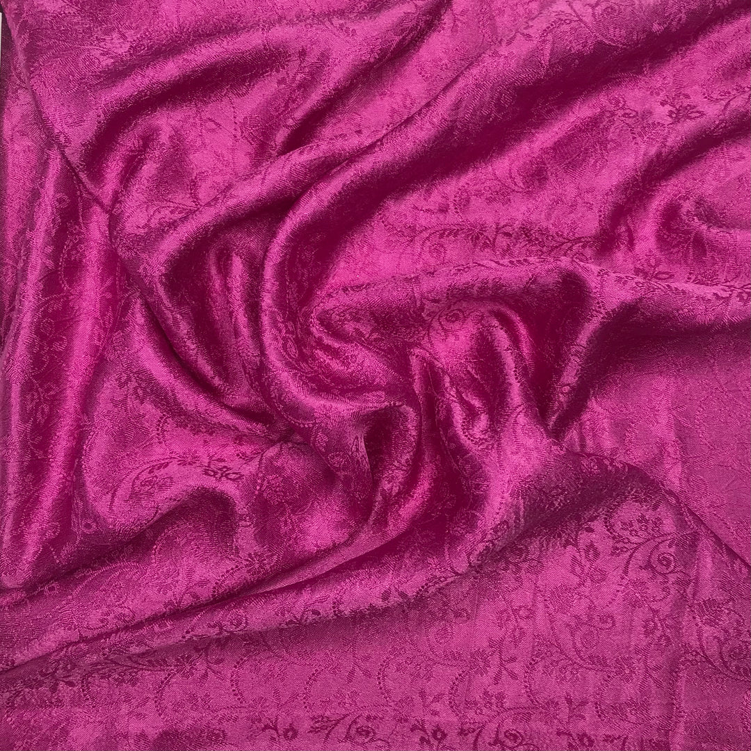 Dinner Date Glamour - Satin Polyester Blend Woven - Dark Pink Floral - 2.75M Bundle (6599167967345)