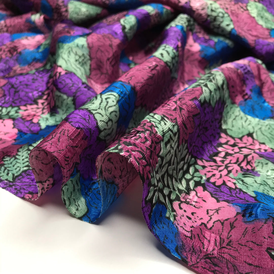 Table Of Flower Arrangements - Satin Poly Woven - Purple Multi Floral - 3.6M Bundle (6599183532145)