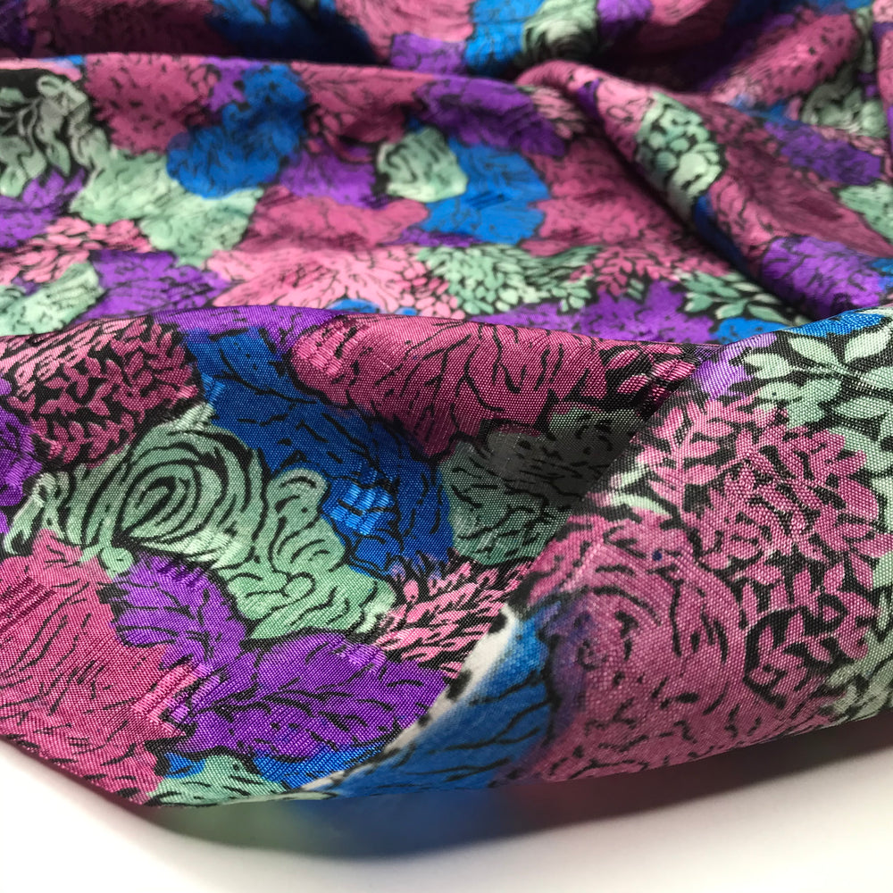 Table Of Flower Arrangements - Satin Poly Woven - Purple Multi Floral - 3.6M Bundle (6599183532145)