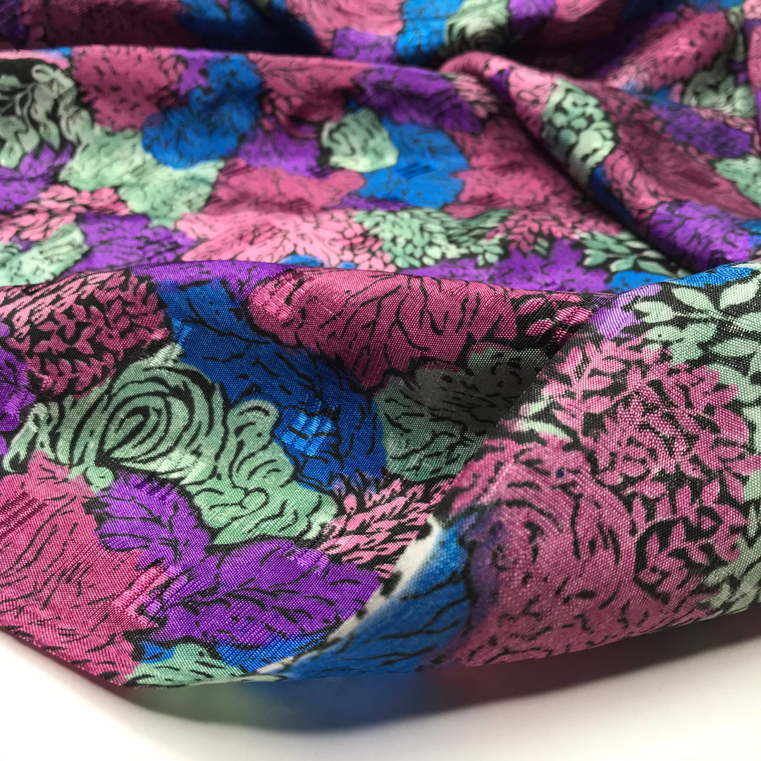 Table Of Flower Arrangements - Satin Poly Woven - Purple Multi Floral - 3.6M Bundle (6599183532145)