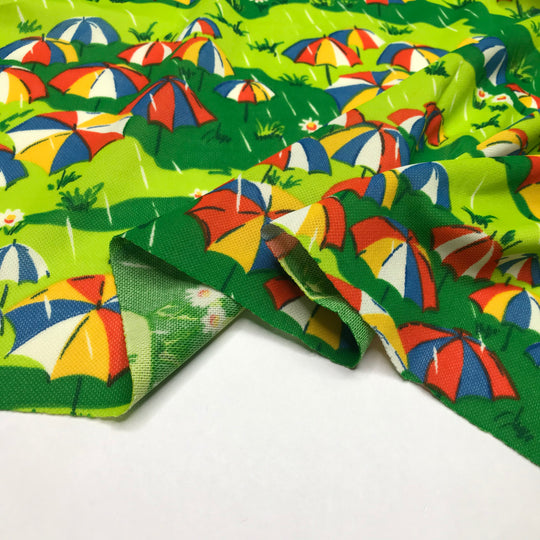 Umbrella In The Sun - Jersey Poly Knit - Green Multi Abstract - 1M Bundle (6600590033009)