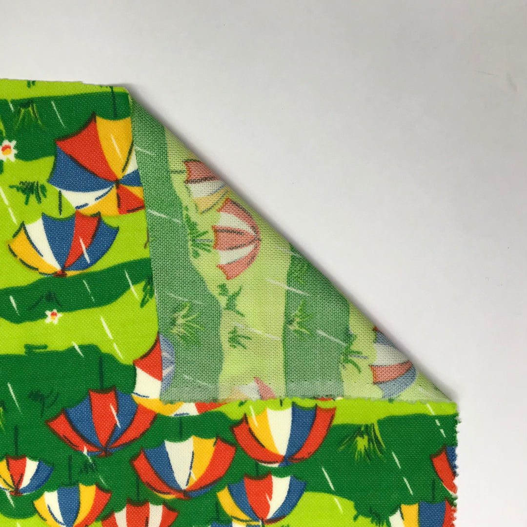 Umbrella In The Sun - Jersey Poly Knit - Green Multi Abstract - 1M Bundle (6600590033009)