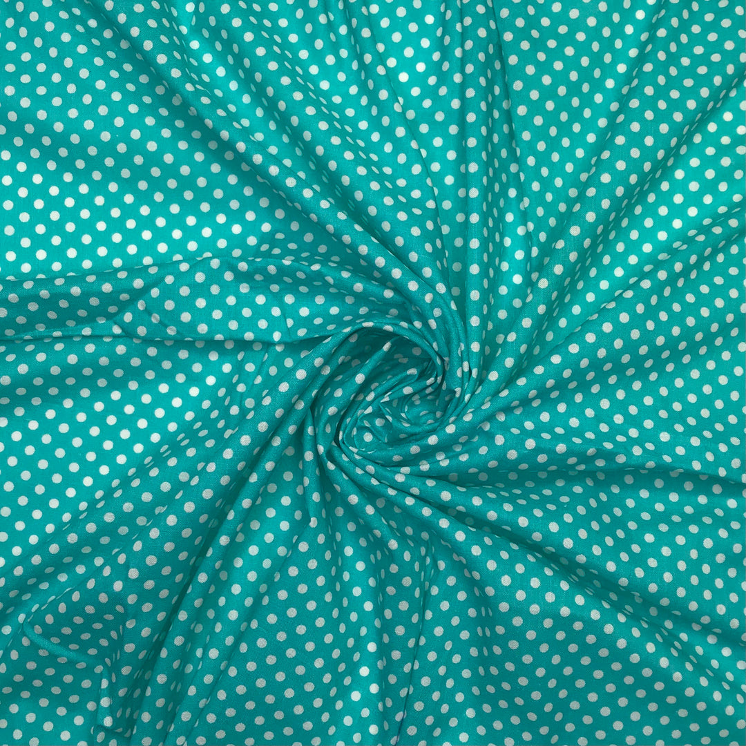 Polka Dot Bikini - Cotton Woven - Light Blue/White Polka Dots - 0.55M Bundle (6600592326769)