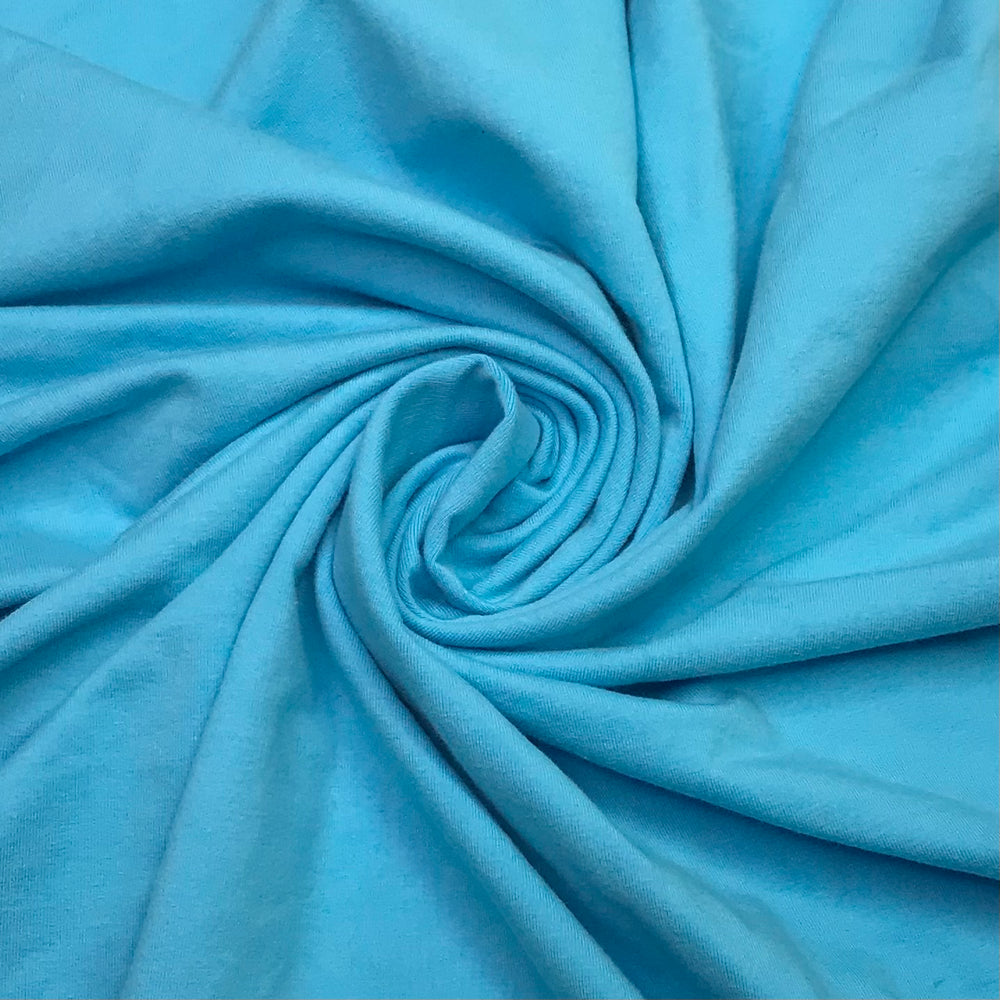 Beautiful Big Blue Sky - French Terry Cotton Knit - Light Blue - 1M Bundle (6600995274865)