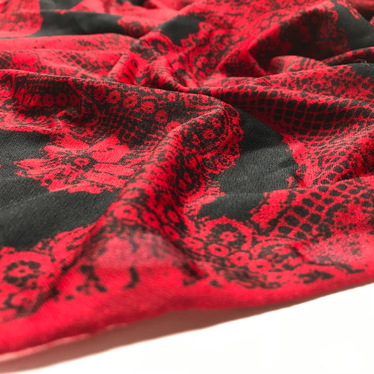 Vampire Leggings - Poly Knit - Black/Red Lace Print - 2.8M Bundle (6603354570865)