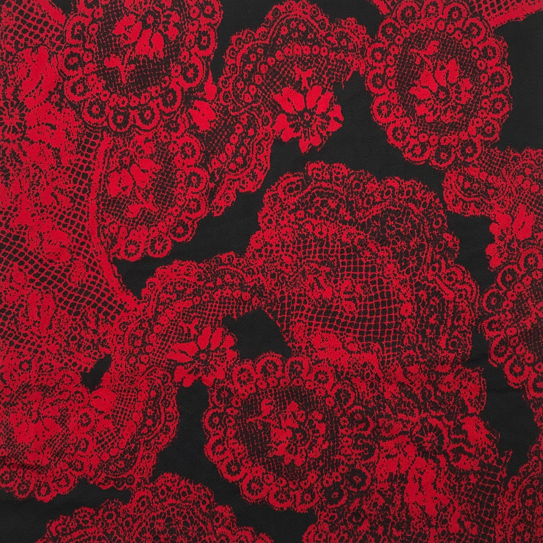 Vampire Leggings - Poly Knit - Black/Red Lace Print - 2.8M Bundle (6603354570865)