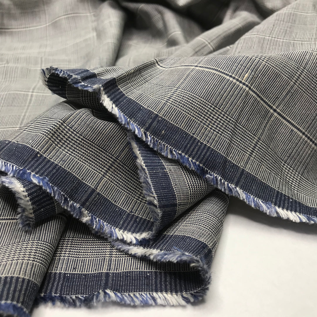 Summer Meetings - Basket Weave Poly Woven - Navy/White Plaid - 1.65M Bundle (6603469815921)