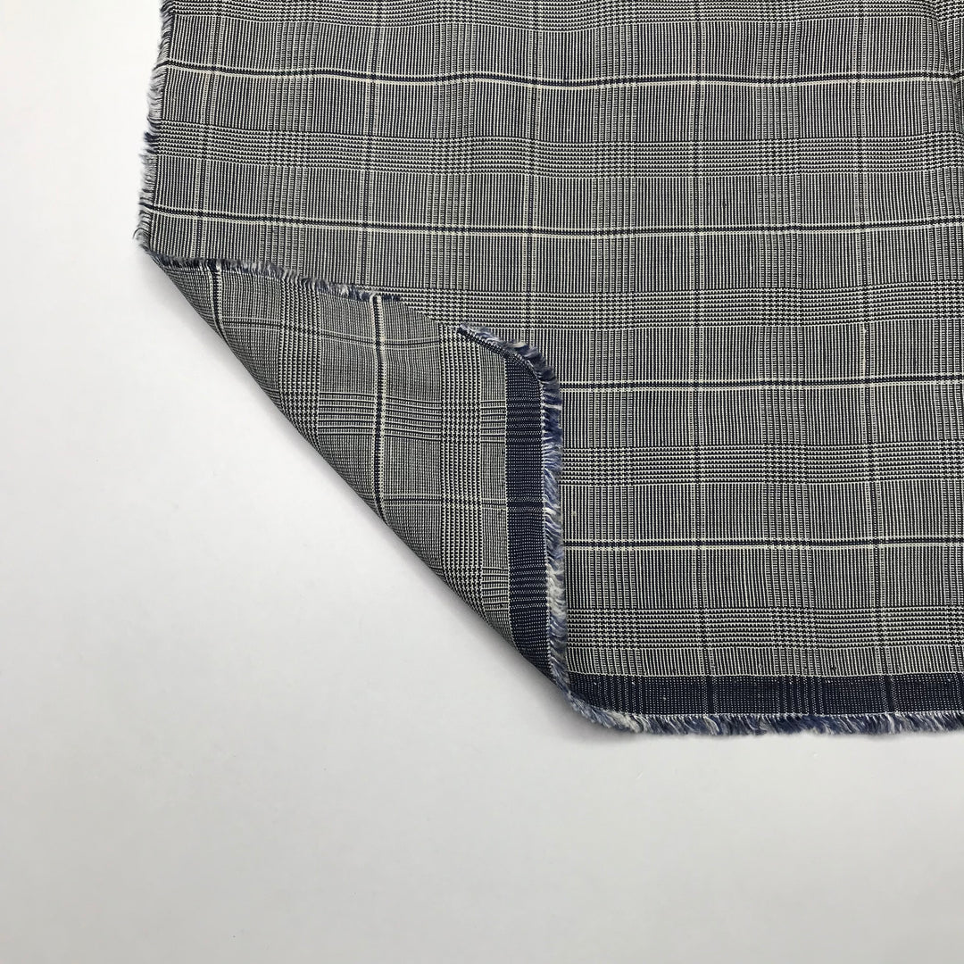 Summer Meetings - Basket Weave Poly Woven - Navy/White Plaid - 1.65M Bundle (6603469815921)