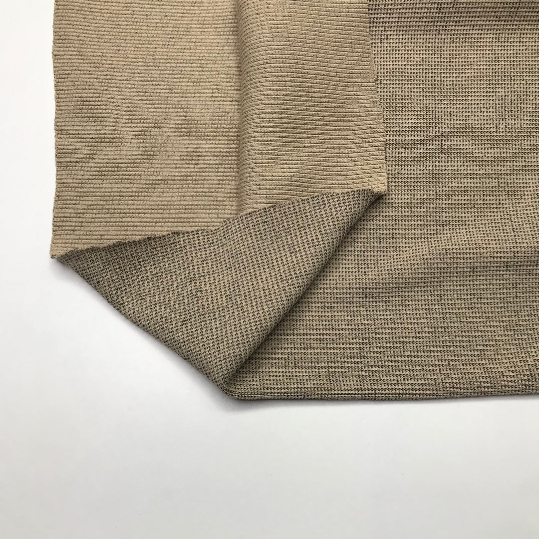 Oatmeal Cookies And Chocolate - Tubular Rib Knit Polyester Blend Knit - Light Beige - 0.9M Bundle (6603471454321)