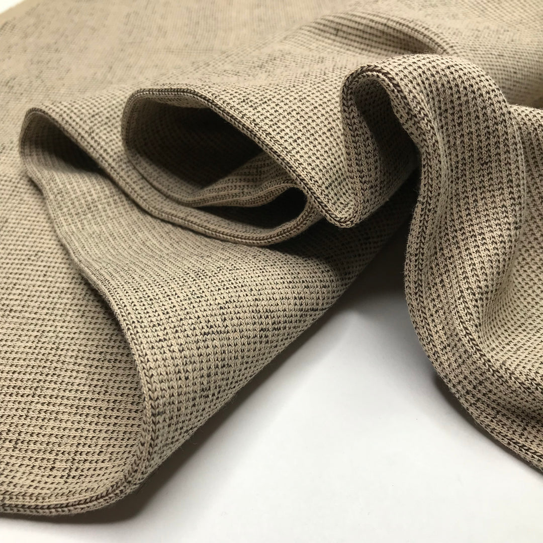 Oatmeal Cookies And Chocolate - Tubular Rib Knit Polyester Blend Knit - Light Beige - 0.9M Bundle (6603471454321)