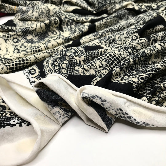 Angel Leggings - Jersey Poly Knit - Black/Cream Paisley - 1.65M Bundle (6603809947761)