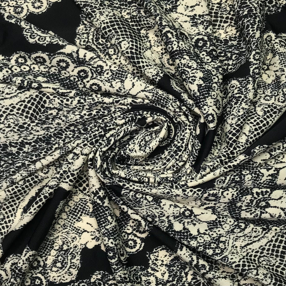 Angel Leggings - Jersey Poly Knit - Black/Cream Paisley - 1.65M Bundle (6603809947761)