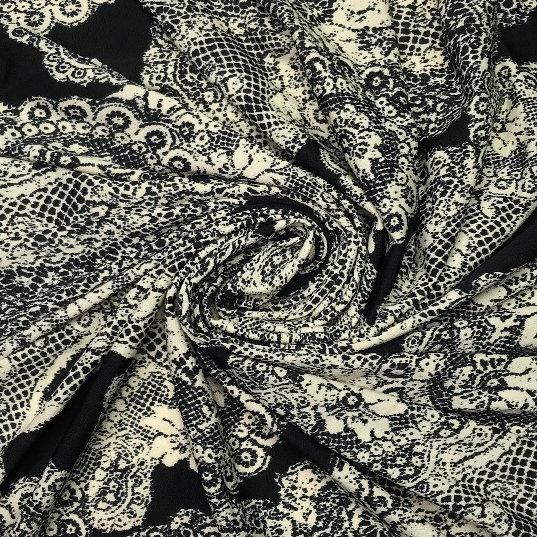 Angel Leggings - Jersey Poly Knit - Black/Cream Paisley - 1.65M Bundle (6603809947761)