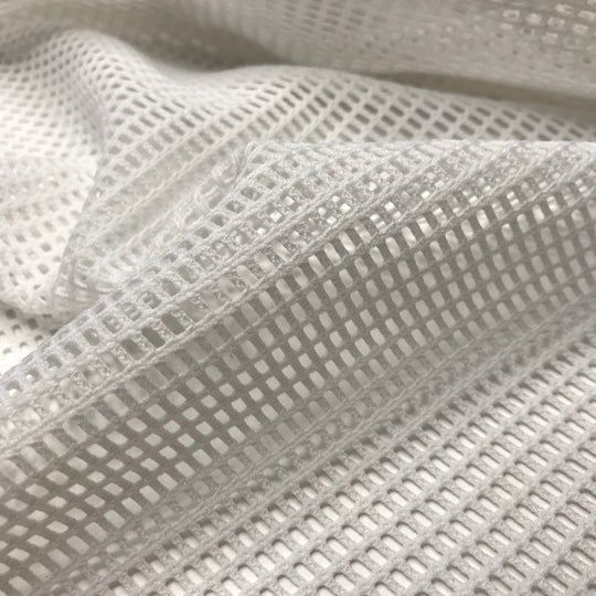 Nom Nom - Mesh Poly Knit - White - 1M Bundle (6606083883121)