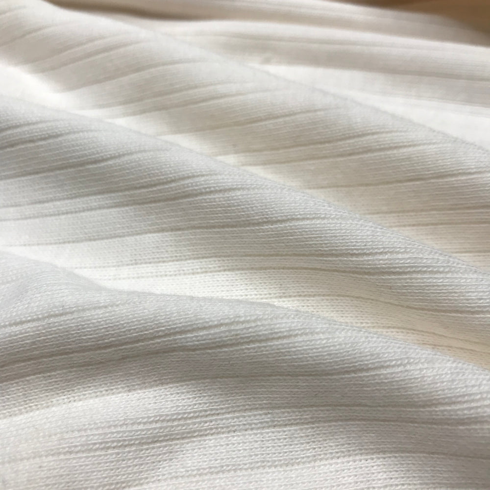 Cream Topping - Rib Knit Cotton Knit - White - 2.5M Bundle (6606098464881)