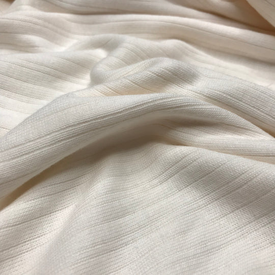 Cream Topping - Rib Knit Cotton Knit - White - 2.5M Bundle (6606098464881)