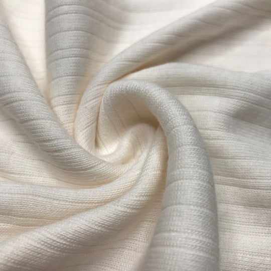 Cream Topping - Rib Knit Cotton Knit - White - 2.5M Bundle (6606098464881)