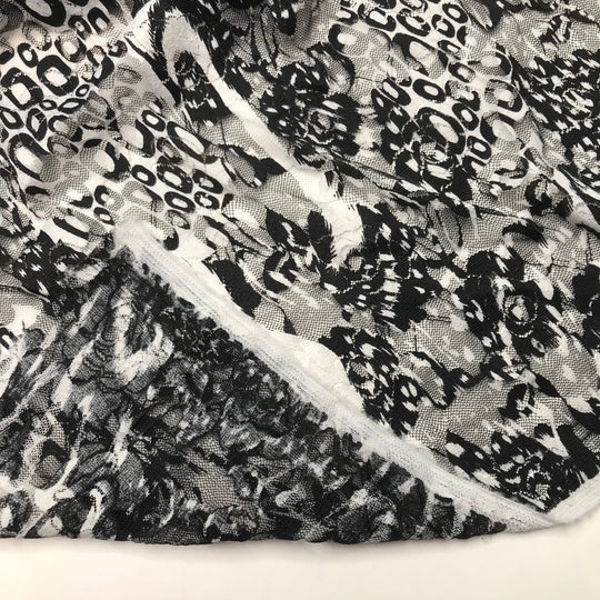 Spotty Bonanza - Lace Poly Knit - Black/White Abstract - 0.5M Bundle (6608604135537)