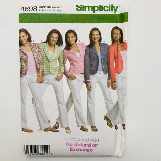 Sewing Pattern - Womenswear - Simplicity 4698 (6609240391793)