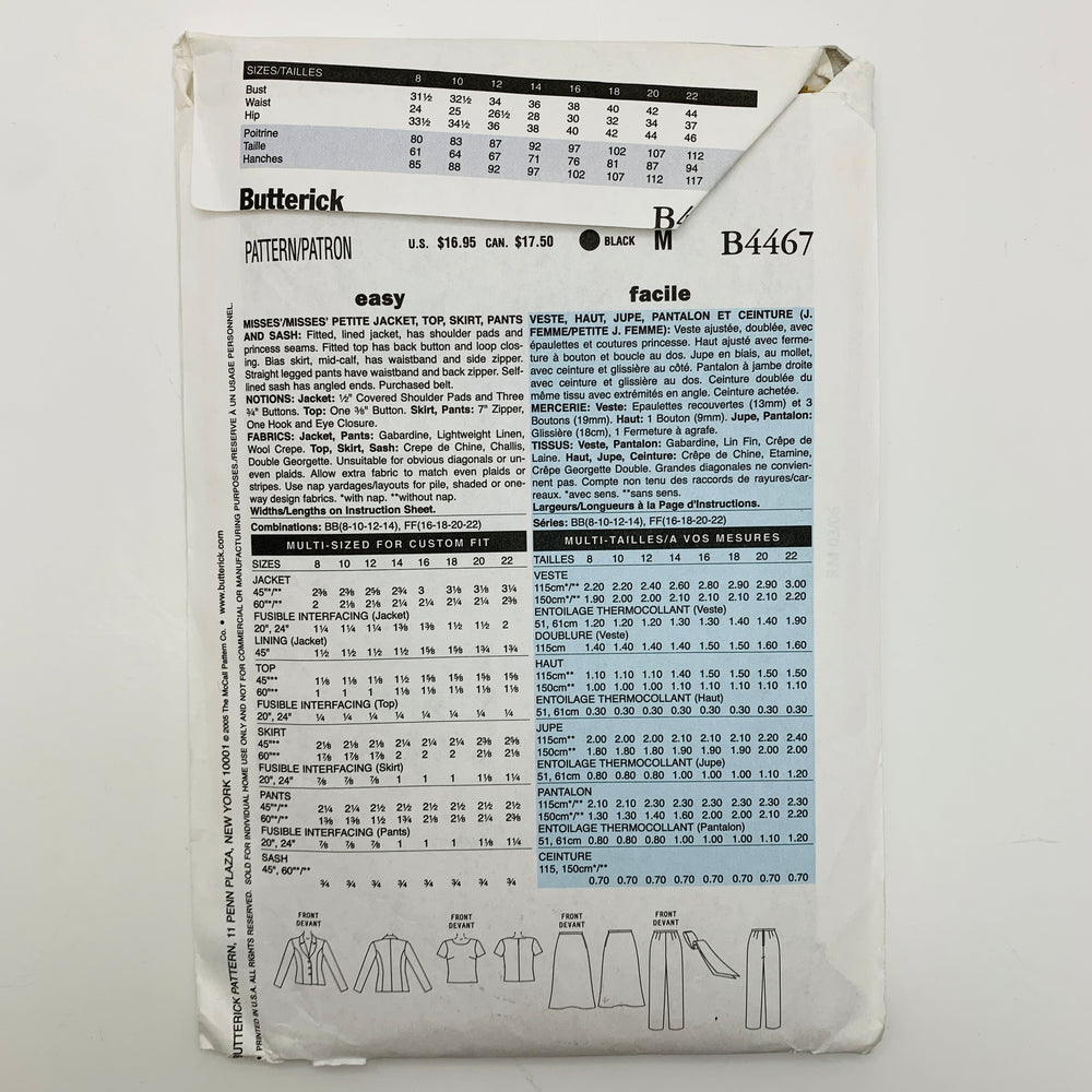 Sewing Pattern - Womenswear - Butterick B4467 (6609281122417)