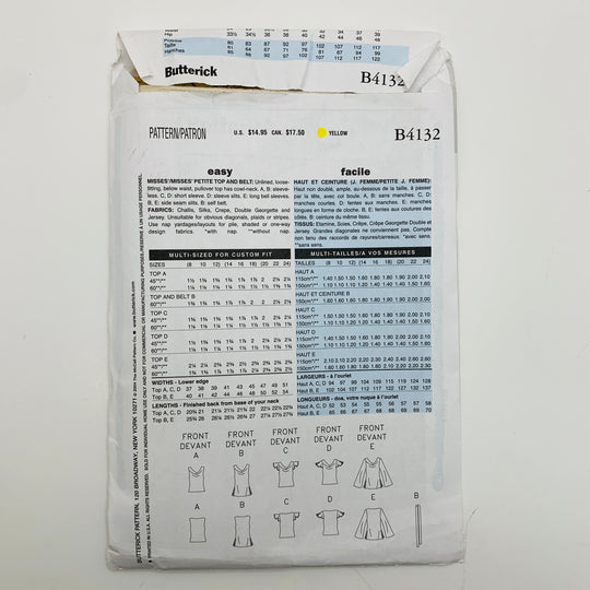 Sewing Pattern - Womenswear - Butterick B4132 (6609340956785)