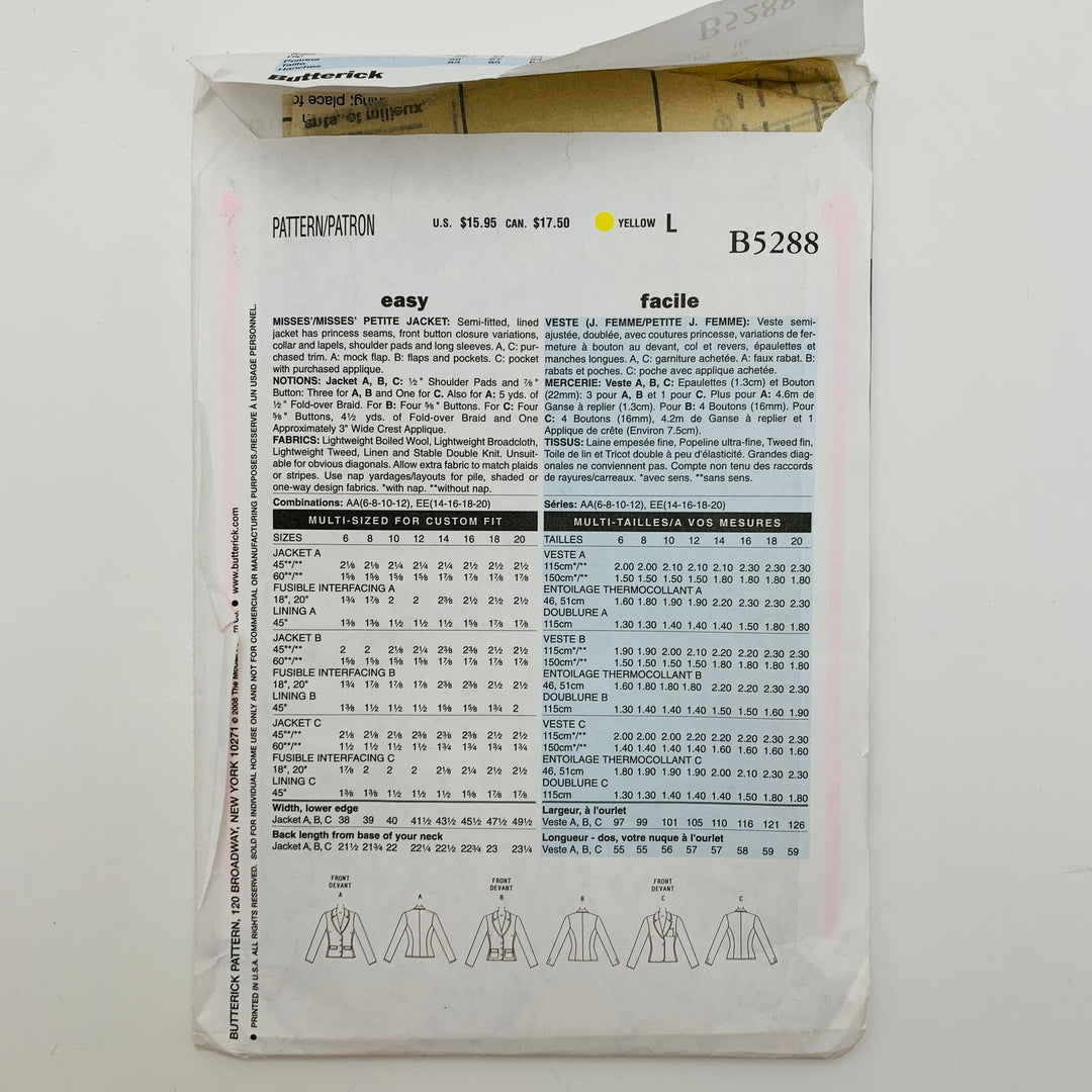 Sewing Pattern - Womenswear - Butterick B5288 (6609752916081)