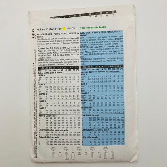 Sewing Pattern - Womenswear - Butterick 3397 (6609754226801)