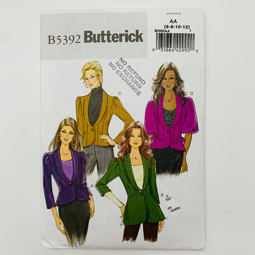 Sewing Pattern - Womenswear - Butterick B5392 (6609765761137)