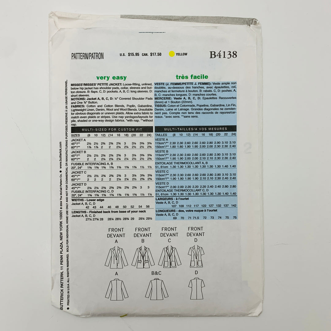 Sewing Pattern - Womenswear - Butterick B1438 (6609783128177)