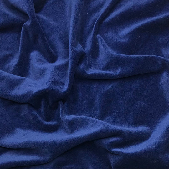 Navy Smoking Jacket - Velvet Cotton Woven - Navy - 1/2 Meter (6612550647921)
