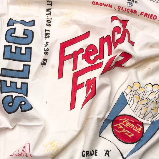 Fries Appetizer - Cotton Woven - White Multi Words - 1.7M Bundle (6615718363249)