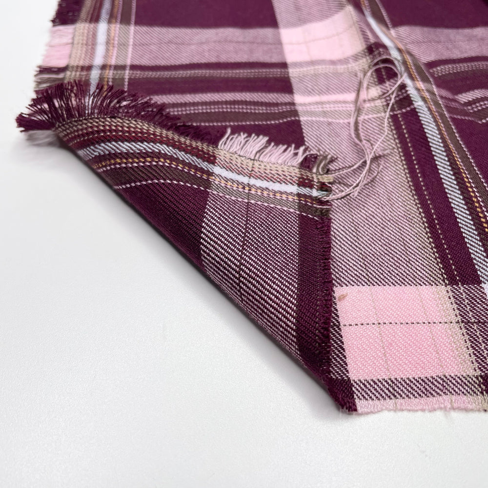 School Uniform Skirts - Twill Weave Polyester Blend Woven - Burgundy Multi Plaid - 1/2 Meter (6619915616369)