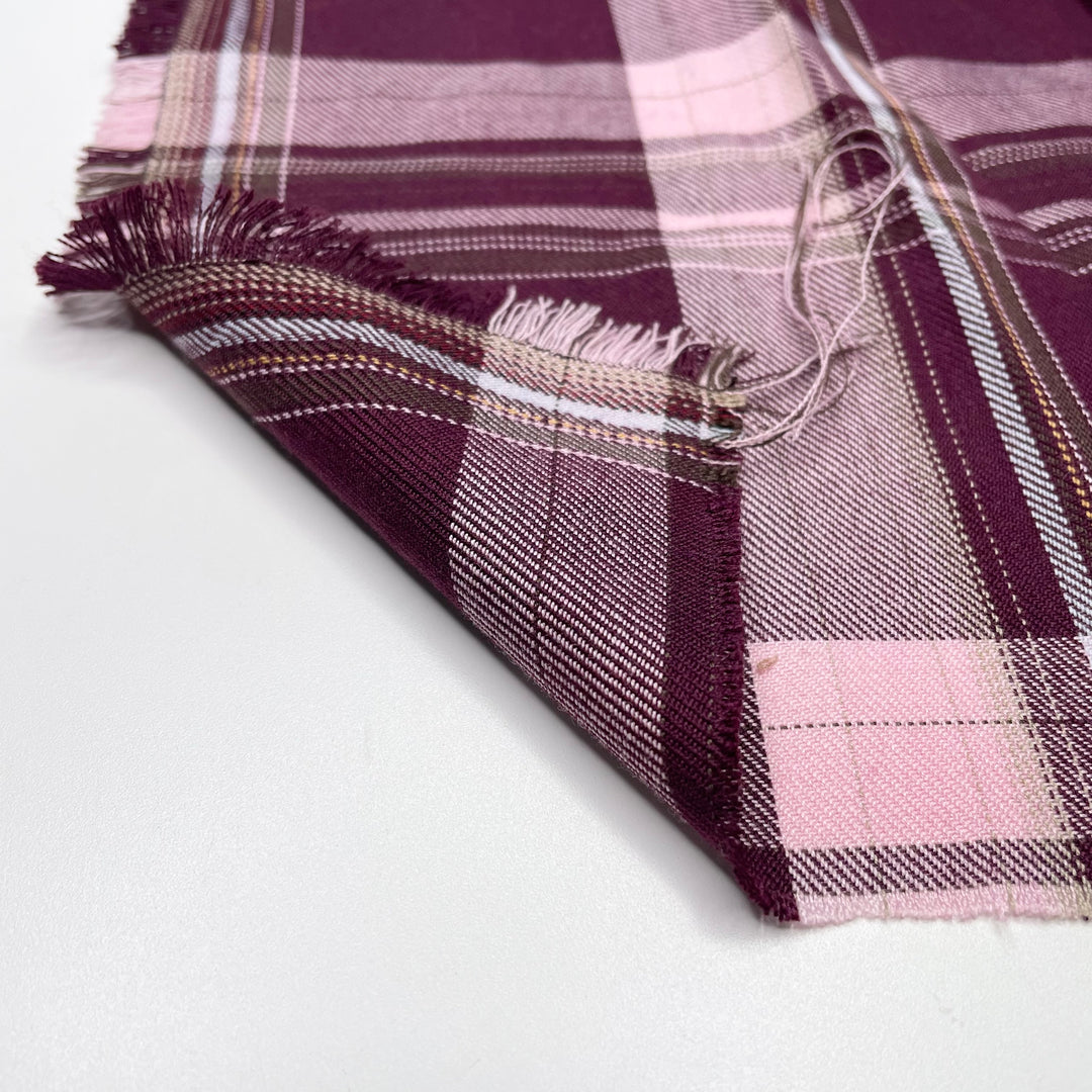 School Uniform Skirts - Twill Weave Polyester Blend Woven - Burgundy Multi Plaid - 1/2 Meter (6619915616369)