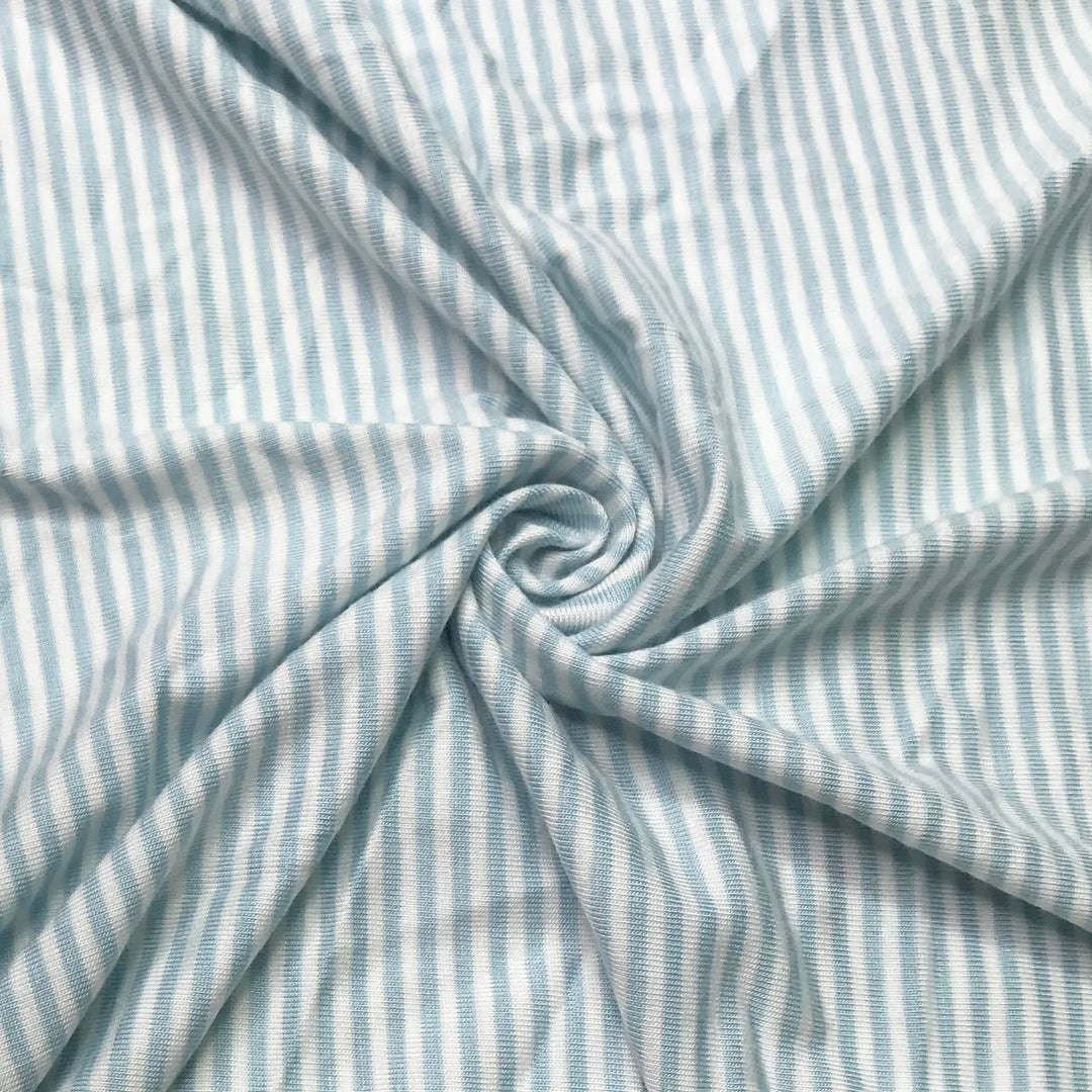 Perfect Striped Tee - Jersey Bamboo/Cotton Knit - Light White/Blue Stripes - 0.8M Bundle (6619931476081)