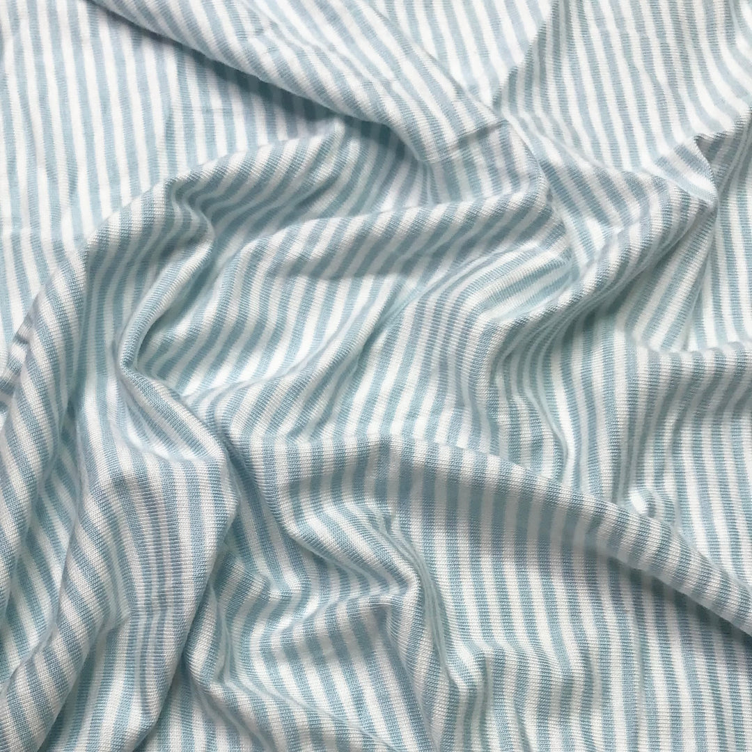 Perfect Striped Tee - Jersey Bamboo/Cotton Knit - Light White/Blue Stripes - 0.8M Bundle (6619931476081)