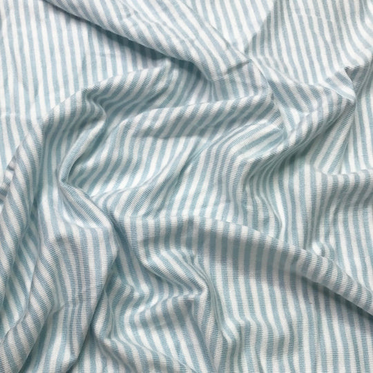Perfect Striped Tee - Jersey Bamboo/Cotton Knit - Light White/Blue Stripes - 0.8M Bundle (6619931476081)
