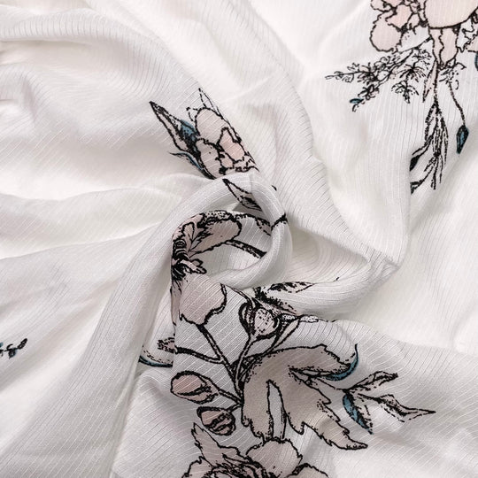 Teacher Appreciation - Rayon Woven - White Multi Floral - 1.4M Bundle (6620165144689)